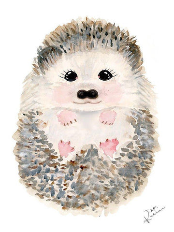 Hedgie 1 Black Ornate Wood Framed Art Print with Double Matting by Barski, Karen