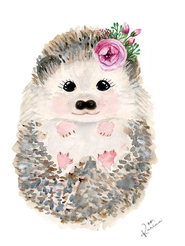 Hedgie 2 Black Ornate Wood Framed Art Print with Double Matting by Barski, Karen