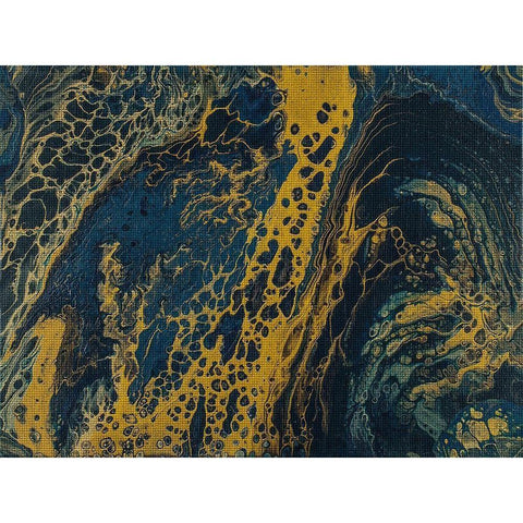 Blue Hue Lava 2 Gold Ornate Wood Framed Art Print with Double Matting by Barski, Karen