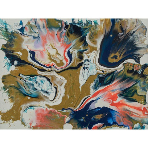 Vibrant Swirls 1 White Modern Wood Framed Art Print by Barski, Karen