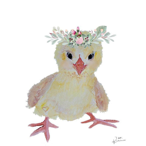Cute Birdie Black Modern Wood Framed Art Print with Double Matting by Barski, Karen