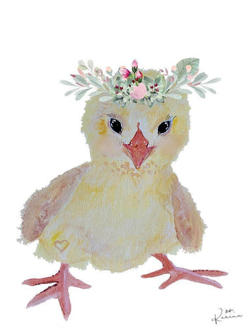 Cute Birdie Black Ornate Wood Framed Art Print with Double Matting by Barski, Karen