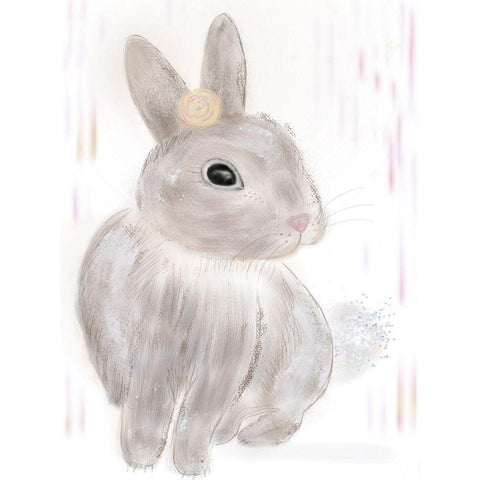 Calm Bunny Black Modern Wood Framed Art Print by Barski, Karen