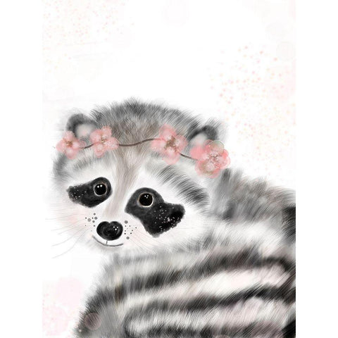 Fashionable Raccoon Black Modern Wood Framed Art Print with Double Matting by Barski, Karen
