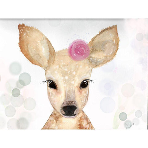 Cute Deer Black Modern Wood Framed Art Print with Double Matting by Barski, Karen