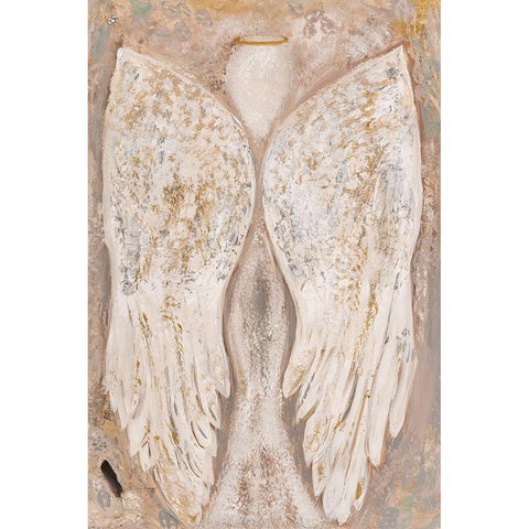 Golden Angel 1 Black Modern Wood Framed Art Print by Barski, Karen