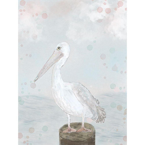 Lonely Seagull Gold Ornate Wood Framed Art Print with Double Matting by Barski, Karen