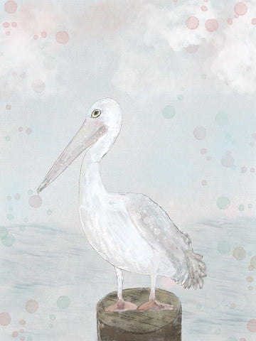 Lonely Seagull Black Ornate Wood Framed Art Print with Double Matting by Barski, Karen