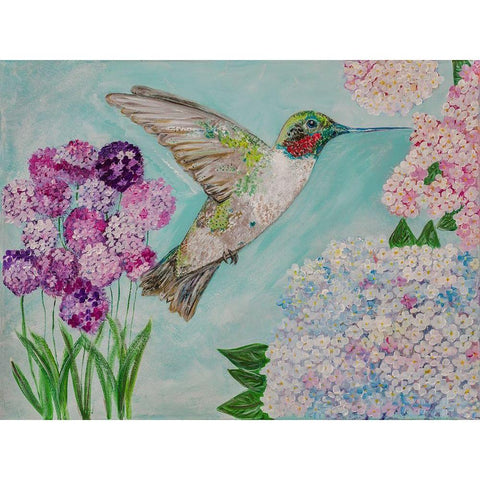 Feeding Spring Friend Black Modern Wood Framed Art Print with Double Matting by Barski, Karen