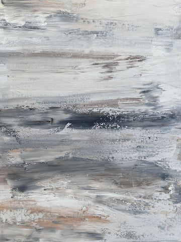 Furious Smears 1 White Modern Wood Framed Art Print with Double Matting by Barski, Karen