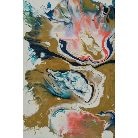 Vibrant Swirls Split 1 White Modern Wood Framed Art Print by Barski, Karen