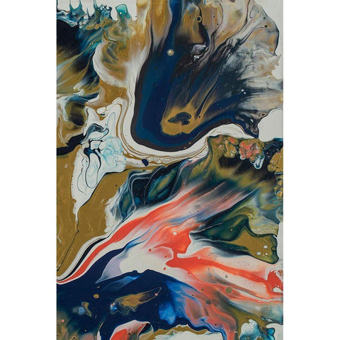 Vibrant Swirls Split 2 Gold Ornate Wood Framed Art Print with Double Matting by Barski, Karen
