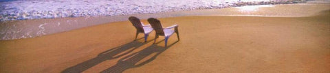 Adirondak Chair Shadows 1 White Modern Wood Framed Art Print with Double Matting by Foschino, Suzanne