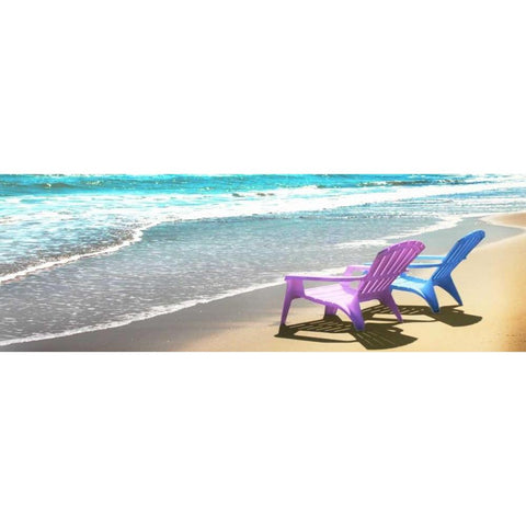 Bright Adirondak chairs right 1 Black Modern Wood Framed Art Print by Foschino, Suzanne