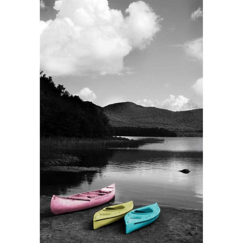 Kayak Pastels Gold Ornate Wood Framed Art Print with Double Matting by Foschino, Suzanne