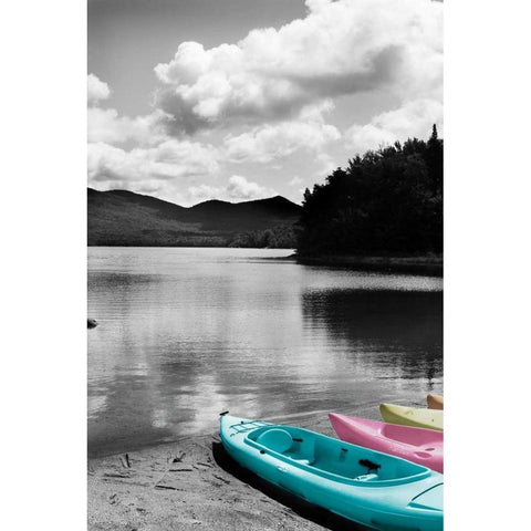Kayak Pastels Gold Ornate Wood Framed Art Print with Double Matting by Foschino, Suzanne