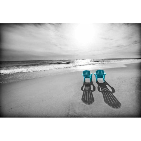Adirondak Teal Black Modern Wood Framed Art Print with Double Matting by Foschino, Suzanne