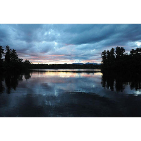 Sunset Lake Pink 2 Gold Ornate Wood Framed Art Print with Double Matting by Foschino, Suzanne