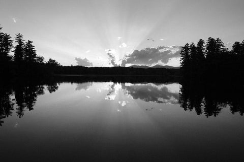 Sunset Lake Black Ornate Wood Framed Art Print with Double Matting by Foschino, Suzanne