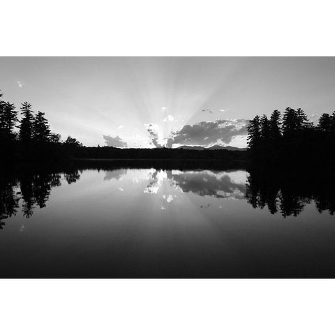 Sunset Lake Black Modern Wood Framed Art Print by Foschino, Suzanne