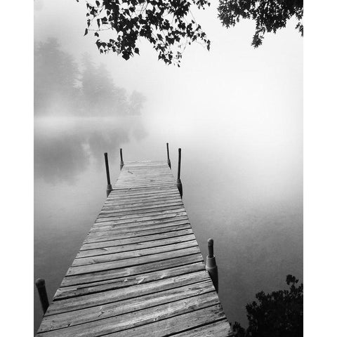 Foggy Dock BW 1 White Modern Wood Framed Art Print by Foschino, Suzanne