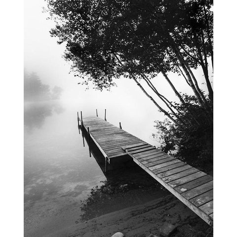 Foggy Dock BW 2 Black Modern Wood Framed Art Print with Double Matting by Foschino, Suzanne