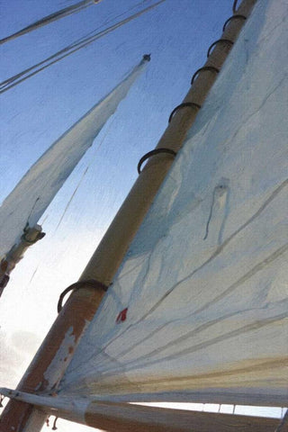 Sail And Mast White Modern Wood Framed Art Print with Double Matting by Foschino, Suzanne