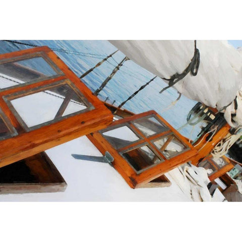 Sailboat Topside Gold Ornate Wood Framed Art Print with Double Matting by Foschino, Suzanne