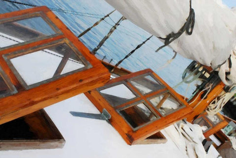 Sailboat Topside Black Ornate Wood Framed Art Print with Double Matting by Foschino, Suzanne
