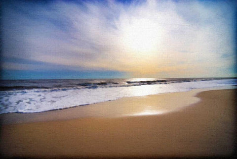 Sunset Beach Black Ornate Wood Framed Art Print with Double Matting by Foschino, Suzanne