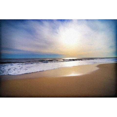 Sunset Beach Gold Ornate Wood Framed Art Print with Double Matting by Foschino, Suzanne