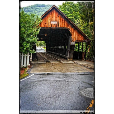 Covered Bridge White Modern Wood Framed Art Print by Foschino, Suzanne