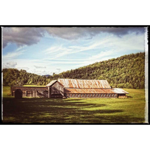 Country Barn 3 Vintage Gold Ornate Wood Framed Art Print with Double Matting by Foschino, Suzanne