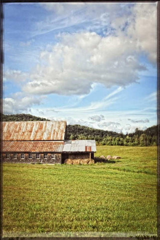 Country Barn 5 Vintage White Modern Wood Framed Art Print with Double Matting by Foschino, Suzanne