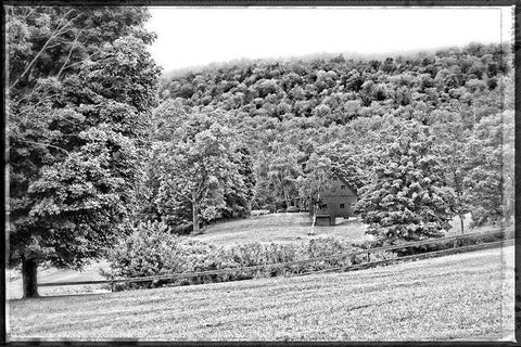 Country Mountain Home Black Ornate Wood Framed Art Print with Double Matting by Foschino, Suzanne