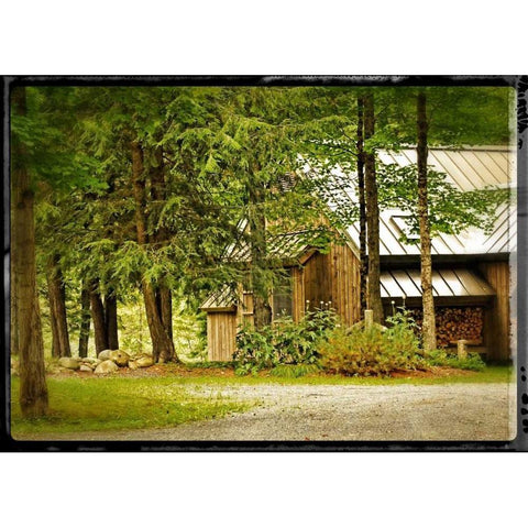 Vintage Country Woods Home Black Modern Wood Framed Art Print with Double Matting by Foschino, Suzanne