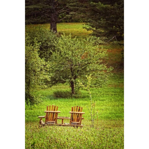 Mountain Chairs Black Modern Wood Framed Art Print with Double Matting by Foschino, Suzanne