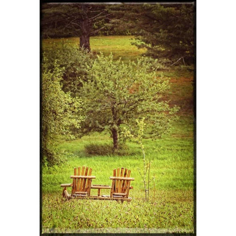 Mountain Chairs Vintage Black Modern Wood Framed Art Print with Double Matting by Foschino, Suzanne