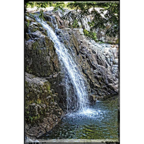 Back Country Waterfall Black Modern Wood Framed Art Print by Foschino, Suzanne