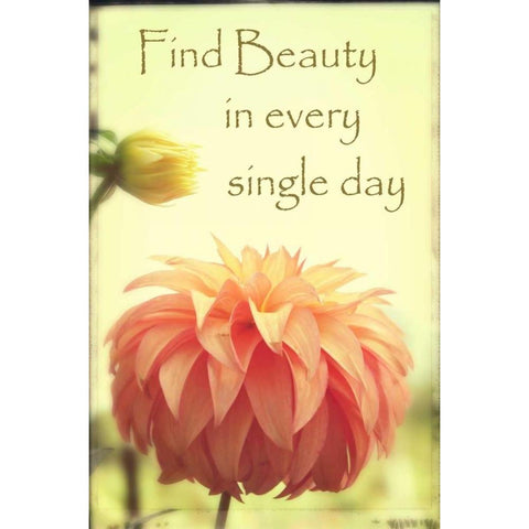 Orange Puff Dahlia Bud Gold Ornate Wood Framed Art Print with Double Matting by Foschino, Suzanne