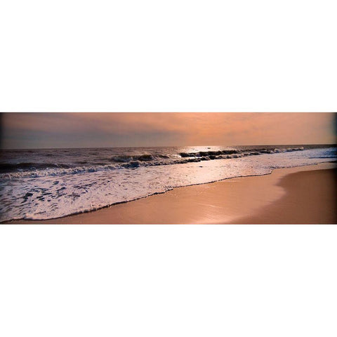 Sunset Beach Black Modern Wood Framed Art Print with Double Matting by Foschino, Suzanne