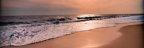 Sunset Beach Black Ornate Wood Framed Art Print with Double Matting by Foschino, Suzanne