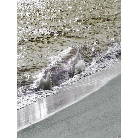 Wave and Sand A2 Black Modern Wood Framed Art Print with Double Matting by Foschino, Suzanne