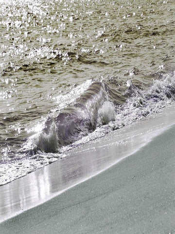 Wave and Sand A2 White Modern Wood Framed Art Print with Double Matting by Foschino, Suzanne