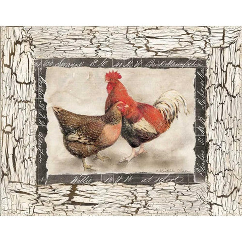 Fowl Play I White Modern Wood Framed Art Print by Olson, Charlene