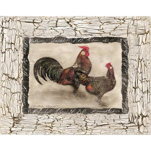 Fowl Play II Gold Ornate Wood Framed Art Print with Double Matting by Olson, Charlene