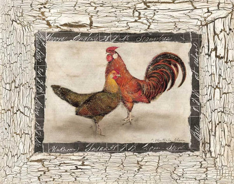 Fowl Play IV White Modern Wood Framed Art Print with Double Matting by Olson, Charlene