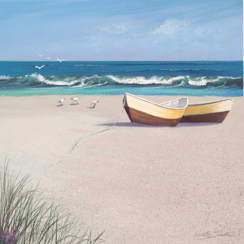 Low Tide White Modern Wood Framed Art Print with Double Matting by Seslar, Lin