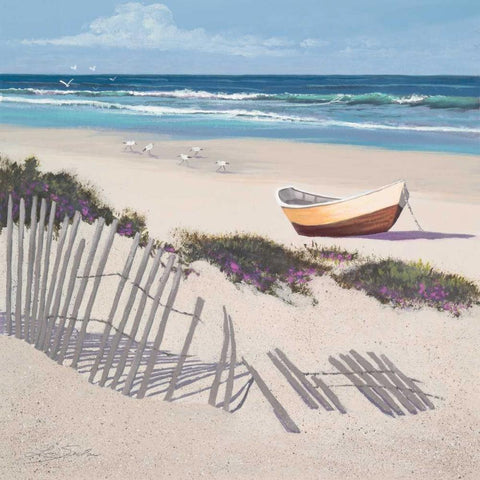 Receding Surf Black Modern Wood Framed Art Print with Double Matting by Seslar, Lin