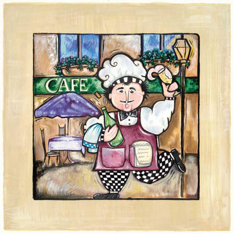 Cafe White Modern Wood Framed Art Print by Galaxy of Graphics